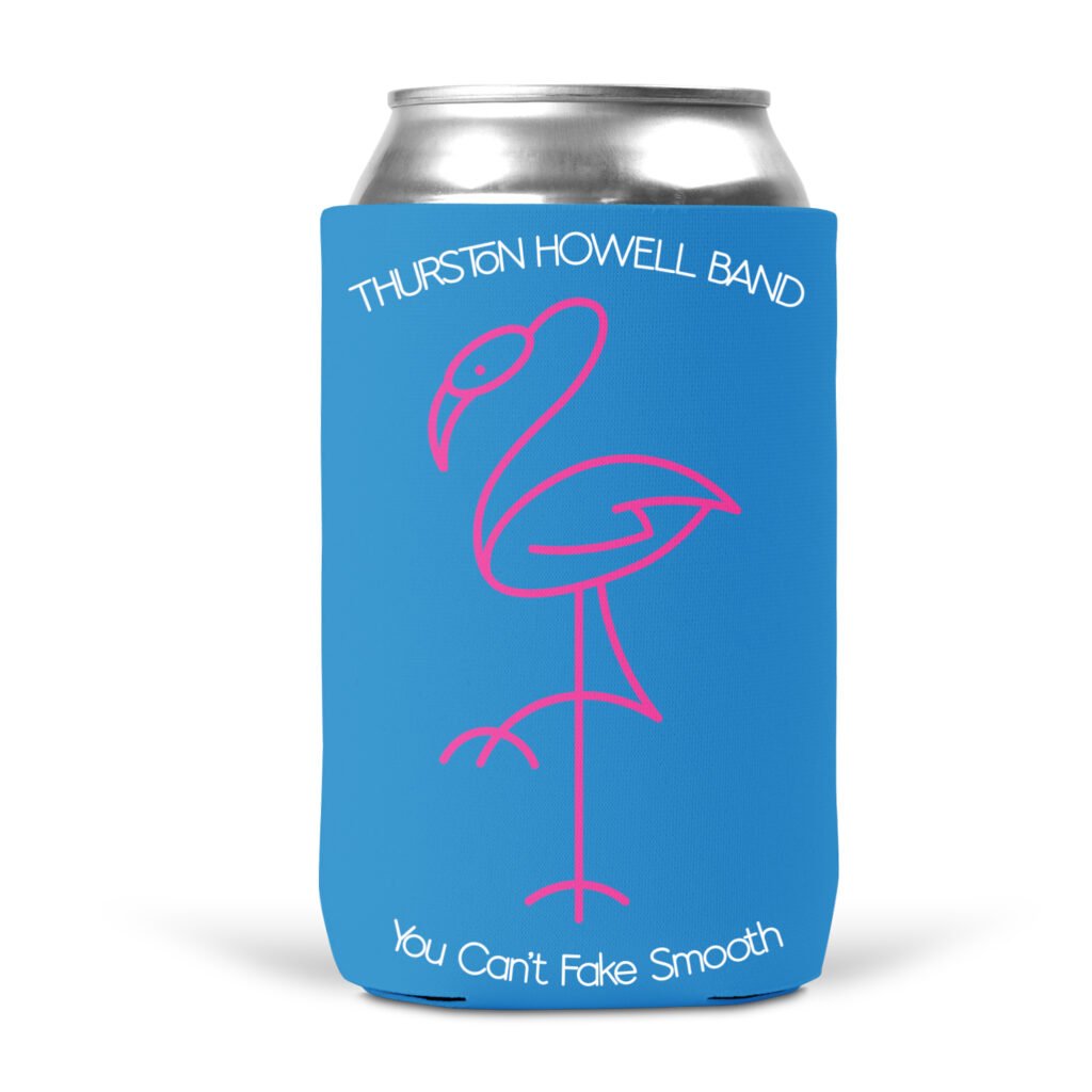 Premier Thurston Howell Yacht Rock Flamingo Blue Koozie