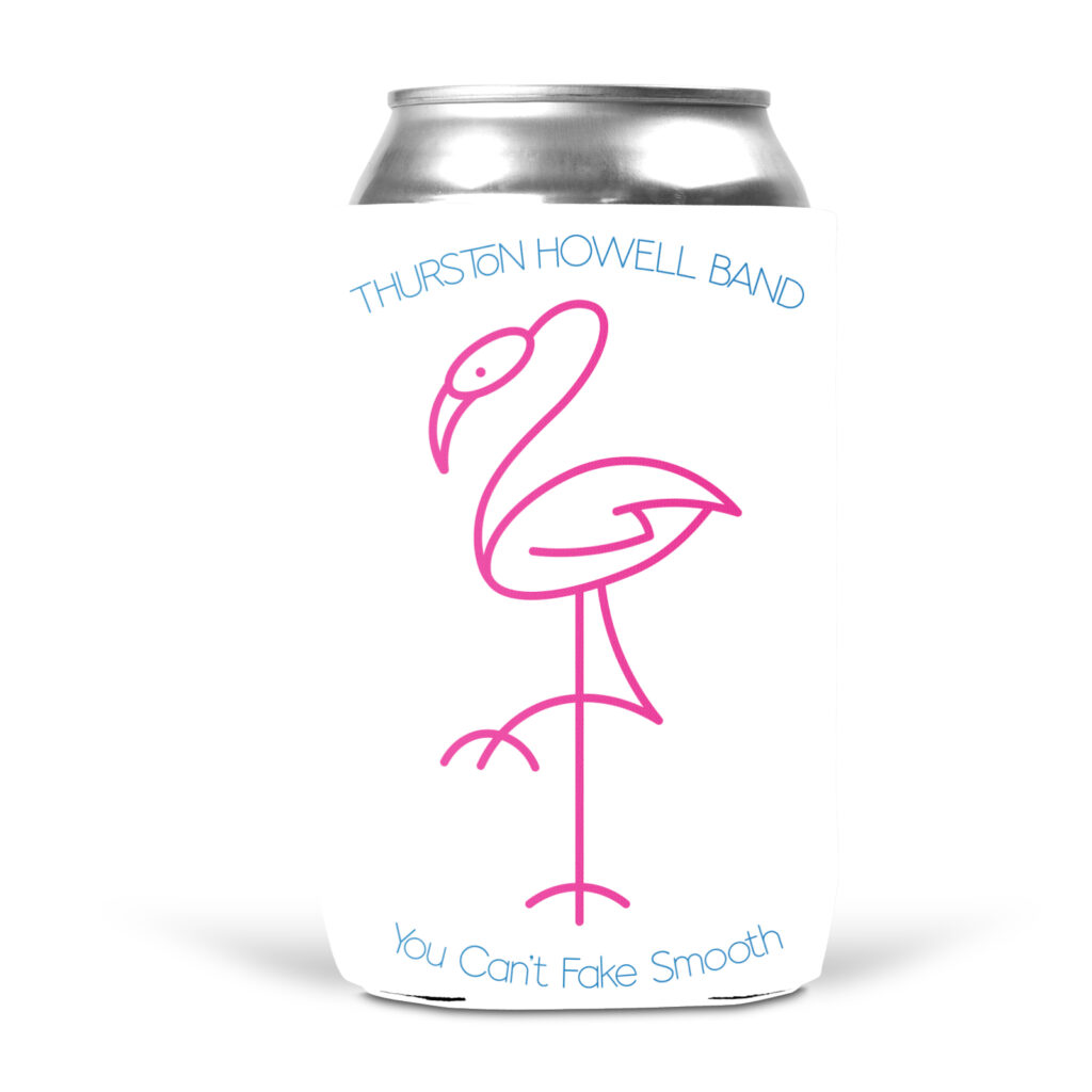 Premier Thurston Howell Yacht Rock Flamingo White Koozie